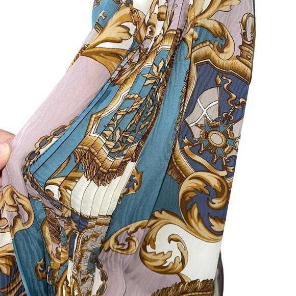 Diane Freis Original Georgette Dress Womens Braid Work Pleated Scarf Vintage - Picture 13 of 16